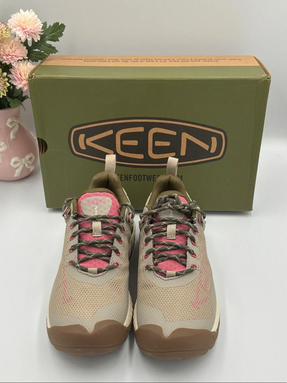 Keen Women's Beige and Pink Trail Sneakers